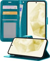 Hoesje Geschikt voor Samsung A35 Hoesje Book Case Hoes Wallet Cover - Hoes Geschikt voor Samsung Galaxy A35 5G Hoesje Bookcase Hoes - Turquoise
