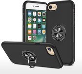 Telefoonhoesje Met Vingerring & Magneet voor Telefoohouders - Hoesje Geschikt voor: iPhone 7 / 8 / SE 2020 / 2022 - Anti-drop harde cover - Zwart