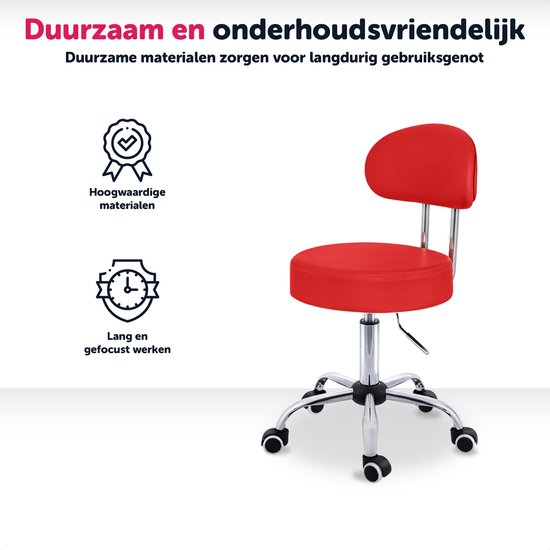 FRNIAMC Professionele zadelkruk met wieltjes, ergonomisch, draaibaar, in hoogte verstelbaar, voor kliniek, tandarts, schoonheidssalon, tattoostudio, thuis, kantoor, zwart