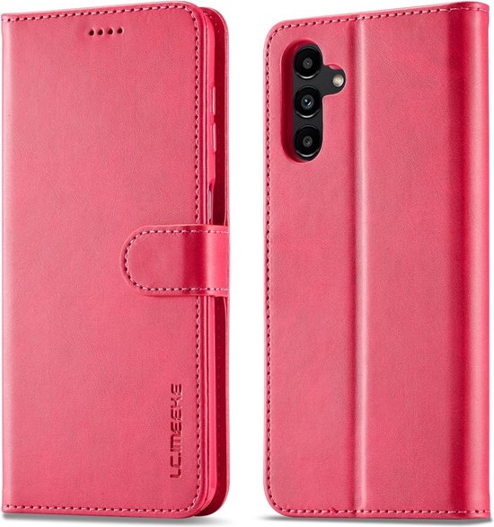 LC.IMEEKE Luxe Book Case - Geschikt voor Samsung Galaxy A35 Hoesje - Roze