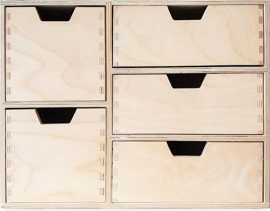 Exacompta - ref. 3094296D - Ladebox - Bureau - kantoor BIG-BOX PLUS met 5 laden voor A4 documenten - Afmetingen: diepte 34,7 x breedte 27,8 x hoogte 27,1 cm - Zwart/pastel glanzend