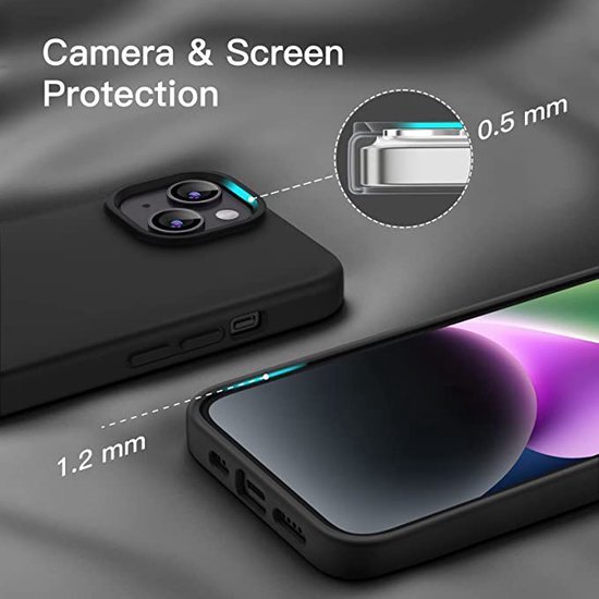 Coque iPhone 14 Zwart - Coque en Siliconen iPhone 14 Zwart