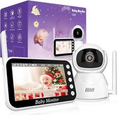Babyfoon avec caméra Moniteur vidéo 4,3 pouces pour bébé 720p Batterie 2000 mAh Carte SD rétractable Zoom numérique 10 x Audio bidirectionnel Modus VOX Vision nocturne Surveillance de la température Berceuse