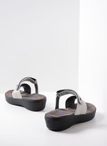 Wolky Slippers Collins cuir argenté
