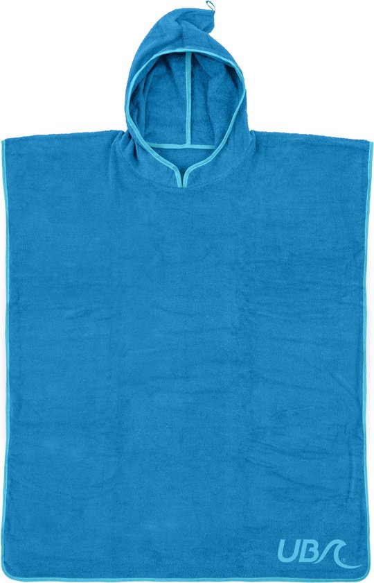 Yello poncho de bain pour enfants - 100% coton - bleu - 80x70 cm