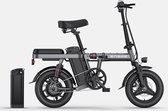 T14 vouwbaar Fatbike E-bike 250 Watt motorvermogen topsnelheid 25 km/u Fat tire 14’’ banden kilometerstand 35km elektrische modus Grijs