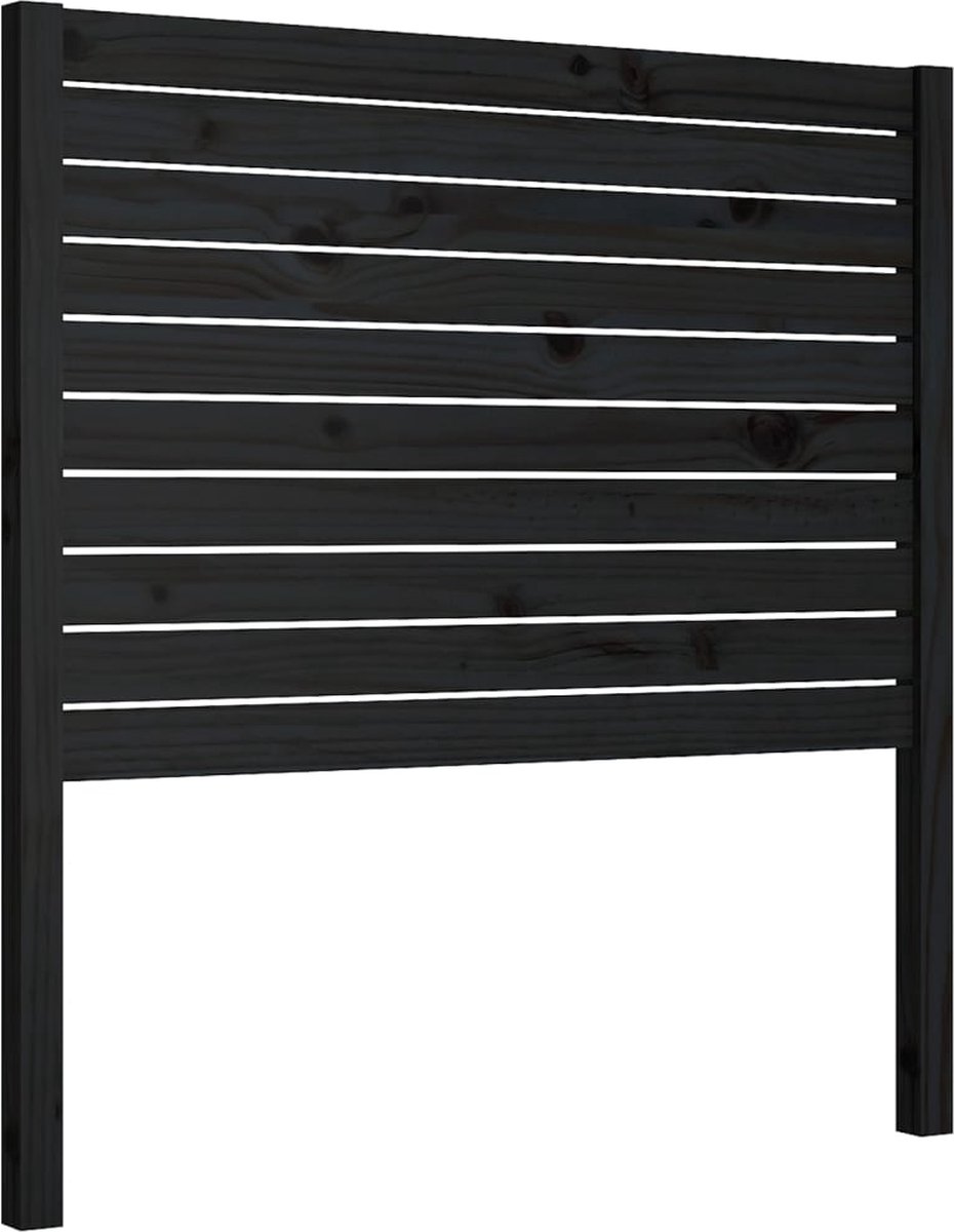 Beroli - Hoofdbord - 81x4x100 cm - Massief Grenenhout - Zwart - Stijlvol Hoofdeinde voor Bedden