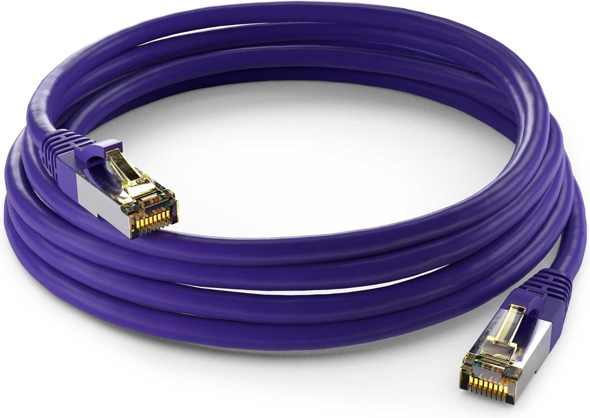 Cat6a S/FTP PIMF LSZH Paars 7.5 meter - Netwerkkabel - Computerkabel - Kabel