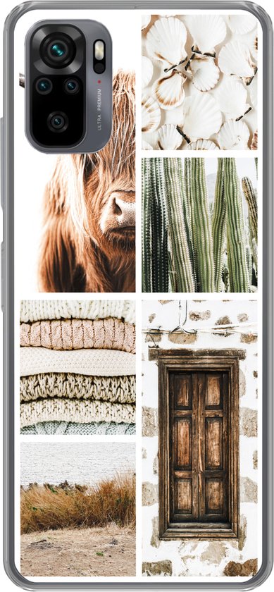 Coque Xiaomi Redmi Note 10 - Highlander écossais - Collage - Cactus - Coque de téléphone en Siliconen