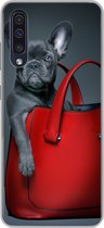 Geschikt voor Samsung Galaxy A50 hoesje - Hond - Grappig - tas - Kinderen - Jongens - Meisjes - Kids - Siliconen Telefoonhoesje
