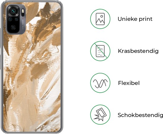 Coque Xiaomi Redmi Note 10 Pro - Peinture - Or - Beige - Coque de téléphone en Siliconen