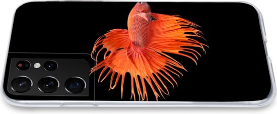 Coque Samsung Galaxy S21 Ultra - Poisson - Animaux sauvages - Zwart - Coque de téléphone en Siliconen
