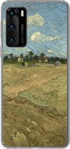 Geschikt voor Huawei P40 hoesje - Geploegde akkers - Vincent van Gogh - Siliconen Telefoonhoesje