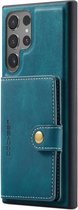 CaseMe Hoesje Geschikt voor Samsung Galaxy S24 Ultra | Back Cover met Magnetische Kaarthouder | Beschermhoes Pasjeshouder Achterkant | 4 Pasjes en Briefgeld | Blauw