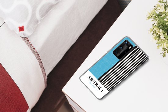 Coque de téléphone compatible avec Huawei P40 Pro - Design - Blauw - Zwart - Wit - Coque en Siliconen