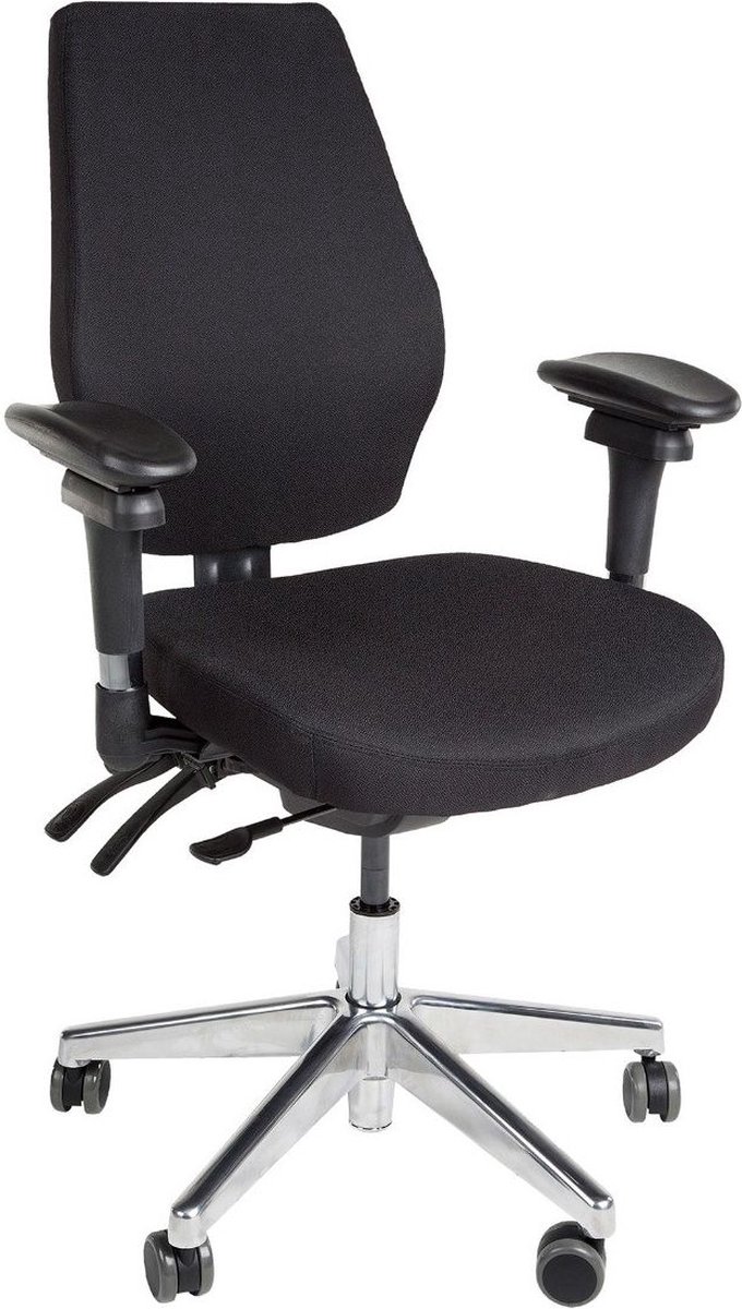 ABC Kantoormeubelen bureaustoel basic zwart met kunststof voetkruis