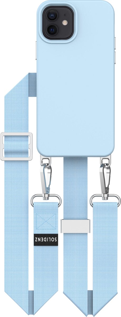 Geschikt voor iPhone 12 / 12 Pro Hoesje Met Koord - Afneembare Koord - Case Cover - Afneembaar Koord Hoesje - Detachable - Lanyard - Magnetisch Hoesje - Solidenz Collection - Blauw