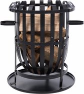 RedFire – Dallas met grillplaat – Zwart - Staal – Vuurkorf – Fireplace – Stevig staal - Terrasverwarming – Sfeerhaard – BBQ grill