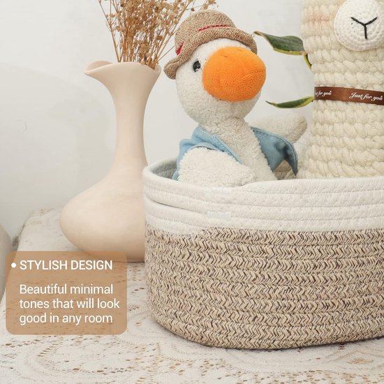 PANIER RANGEMENT COTON blanc Boîte Corbeille salle de bain Organiseur Panière EUR 29,99