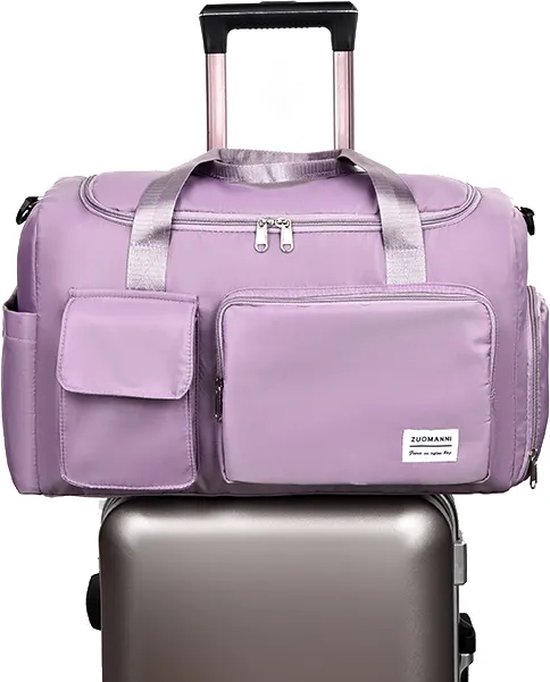 Avoir Avoir®-Grand sac de voyage -Femme-Homme-Splash Waterproof- Bagage à main-Sac de sport-Sac week-end- Zwart-Nylon-Léger-28x28x48cm