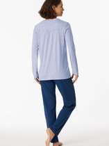 Schiesser Pyjama lange broek - 815 Blue - maat 50 (50) - Dames Volwassenen - 100% katoen- 180062-815-50
