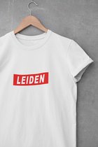 Shirt - Leiden - Wurban Wear | Grappig shirt | Leuk cadeau| Unisex tshirt | Lugdunum | Architectuur | Wit & Zwart
