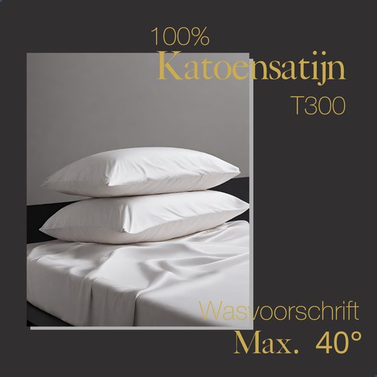 Ten Cate Premium Dekbedovertrek - Dekbedovertrek 240 x 220 katoen - Dekbedovertrekken - Dekbedovertrek 240 x 220 - Satijn - White Whisper - Wit van Ten Cate — afbeelding 3