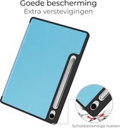 Hoes Geschikt voor Samsung Galaxy Tab S9 FE Hoes Book Case Hoesje Trifold Cover Met Uitsparing Geschikt voor S Pen - Hoesje Geschikt voor Samsung Tab S9 FE Hoesje Bookcase - Lichtblauw