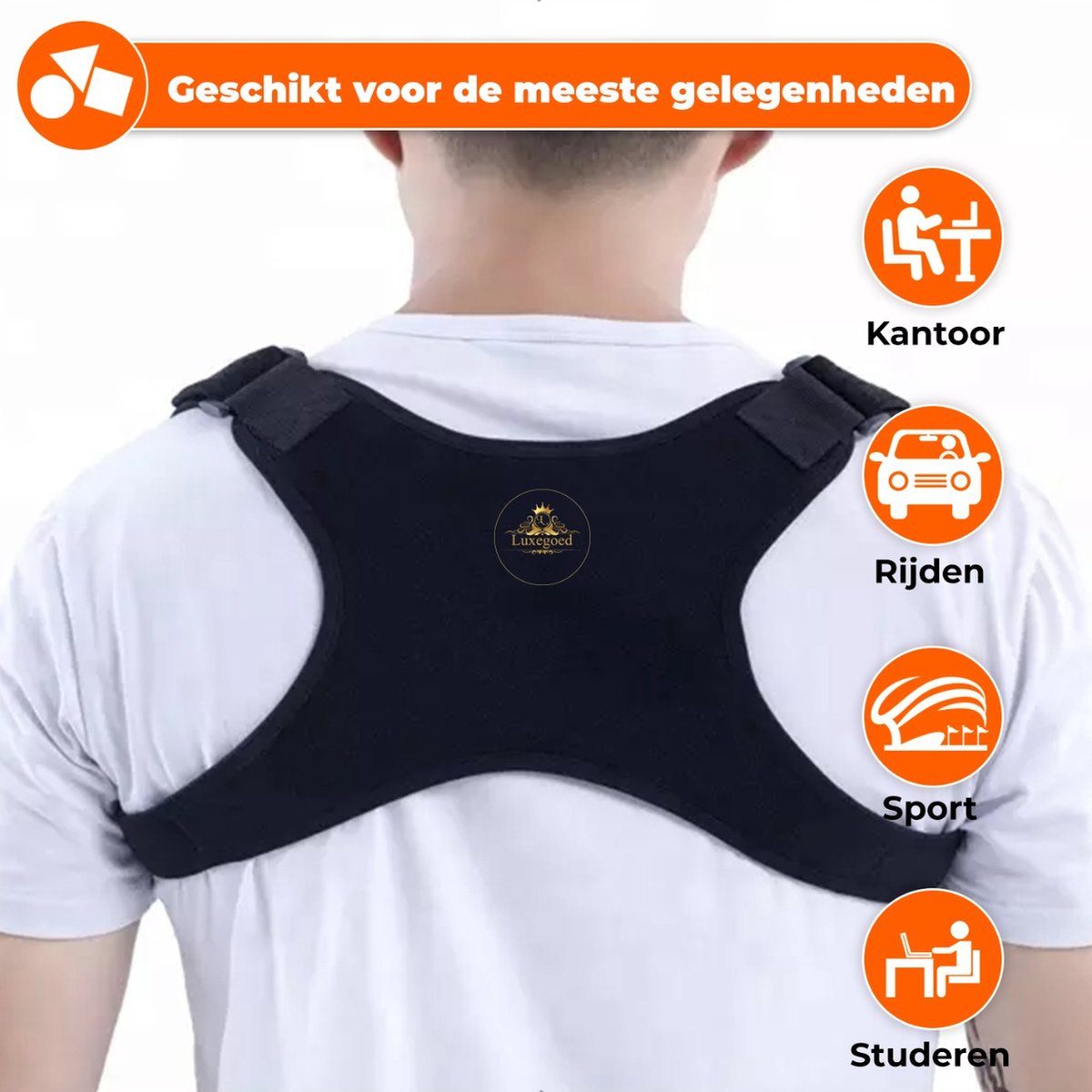 Luxegoed ® - Rug brace - Postuur Corrector - Rug corrector - Houding Correctie - Posture Corrector - Verstelbaar - Man - Vrouw - One Size