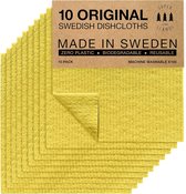 Zweedse theedoeken, papieren handdoek, vervangende washandjes (verpakking van 10) geel Zweedse theedoeken, papieren handdoek, vervangende washandjes (verpakking van 10) geel