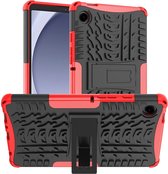 Rugged Kickstand Back Cover - Geschikt voor Samsung Galaxy Tab A9 Hoesje - Rood