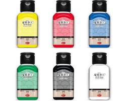 Artdeco primaire kleuren (hoofdkleuren) | Set van 6-75 ml | Klassieke acrylverf | Hoge dekking | Voor beginners en professionals | Duurzaam en…