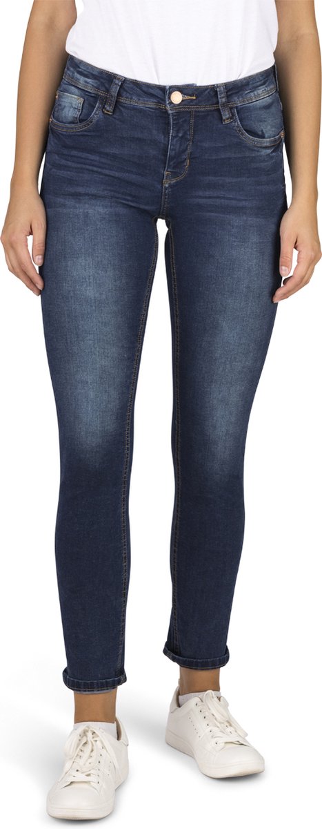 DENIMFY Dames Jeans Broeken DFElla slim Fit Blauw Volwassenen Denim Jeansbroek