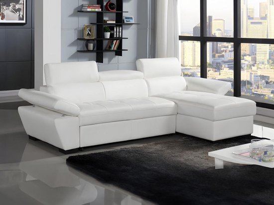 Foto: Linea sofa hoekbank jonova leer wit hoek rechts l 256 cm x h 83 cm x d 154 cm