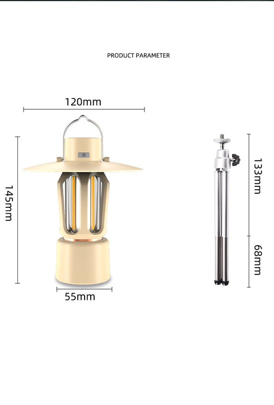 CNL Sight® Camping Lamp-tentlamp-kamplantaarn-Oplaadbare kampeerlamp - kampeerlantaarn - draagbare LED-lamp - Noodverlichting met COB LED-licht - Voor Camping Wandellamp Buiten Gebruik binnenshuis van CNL Sight® — afbeelding 4