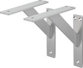 Plankdrager set van 2 180x180 mm zilver aluminium ML design