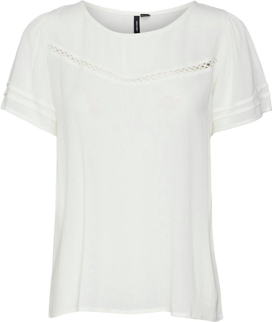 Vero Moda T-shirt Vmmenny Ss Lace Top Wvn Ga 10303665 Snow White Dames Maat - XL