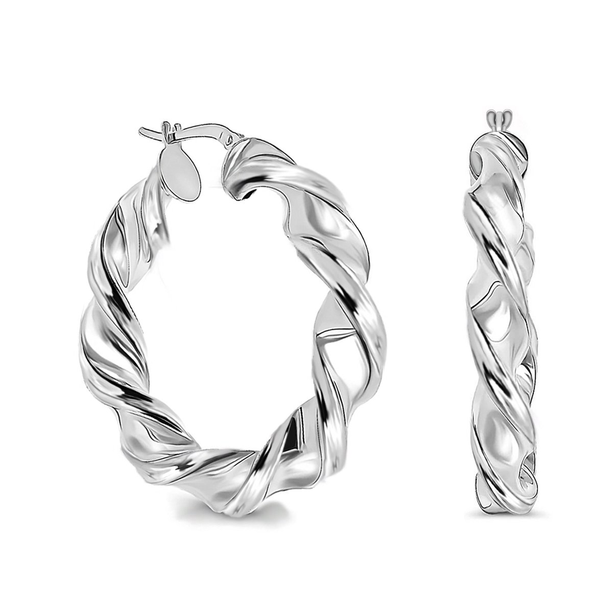 Juwelier Zwartevalk - Zilveren wokkel oorbellen 22.267/37mm--
