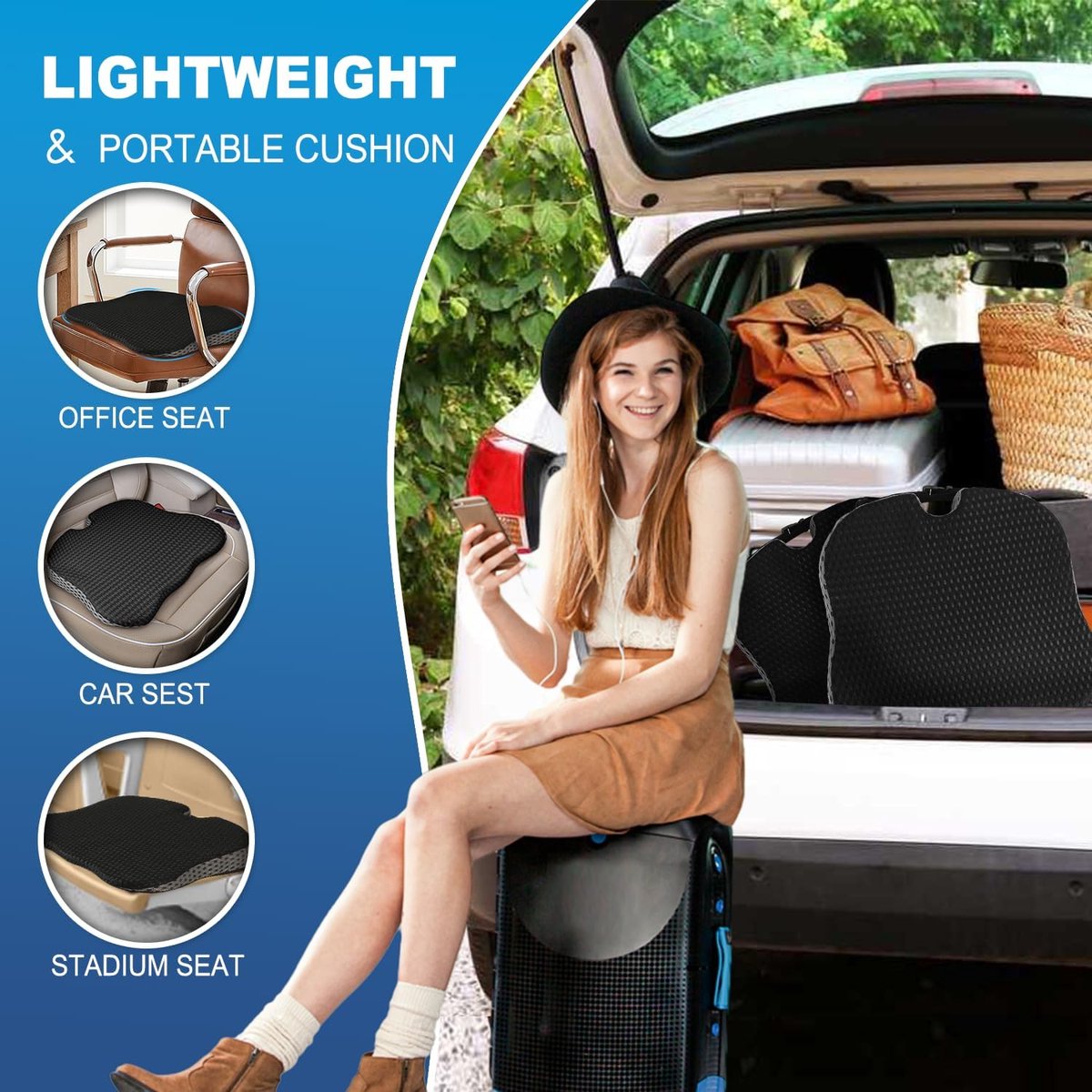 Komfort Ortho pä discher Bürostuhl Auto Gel Memory Foam Sitzkissen