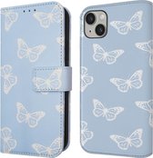 iMoshion Hoesje Geschikt voor iPhone 14 Hoesje Met Pasjeshouder - iMoshion Design Bookcase smartphone - Blauw / Butterfly