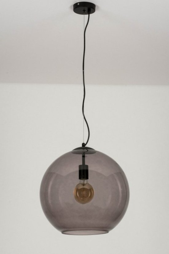 Lumidora Hanglamp 72944 - SMOKEY - E27 - Zwart - Grijs - Glas - ⌀ 40 cm