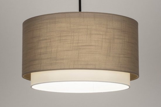 Lumidora Hanglamp 30869 - SHANNON - E27 - Zwart - Taupe - Metaal - ⌀ 47 cm