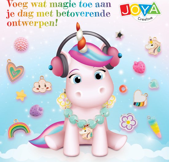 Joya Creative Unicorn Sieraden Set - DIY Sieraden maken meisjes - met Kleurrijke Kralen en Bedels - Ideaal voor Kinderen Sieraden Knutselen - JOYA CREATIVE