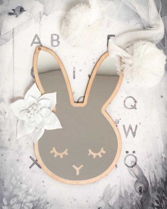 Miroir Enfant Lapin | Miroir mural | Chambre des enfants