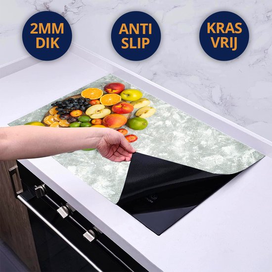 Chefcare Inductie Beschermer Fruit op een Boomstam - 90x52 cm - Afdekplaat Inductie - Kookplaat Beschermer - Inductie Mat