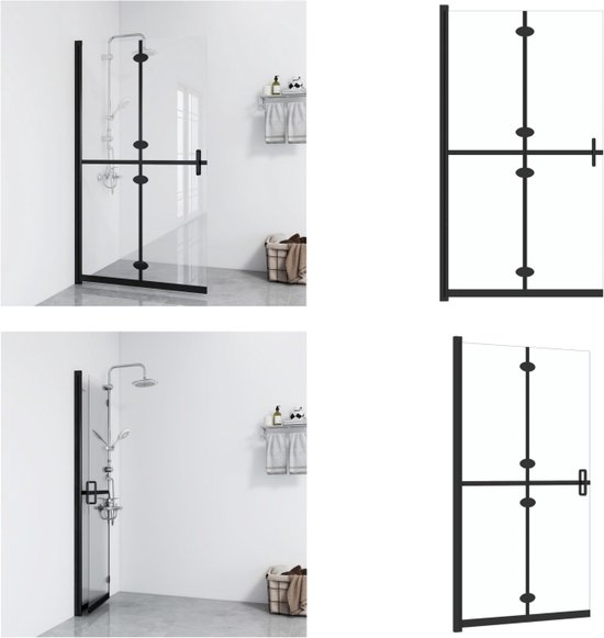 Inloopdouchewand 100x195 cm transparant ESG-glas zilverkleurig
