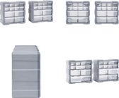vidaXL Organisers met 12 lades 2 st 26-5x16x26 cm - Organiser - Organisers - Lade Organiser - Lade Organisers
