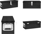 vidaXL Opbergbox 60x23-5x23 cm aluminium zwart - Opbergbox - Opbergboxen - Gereedschapskist - Opbergkist