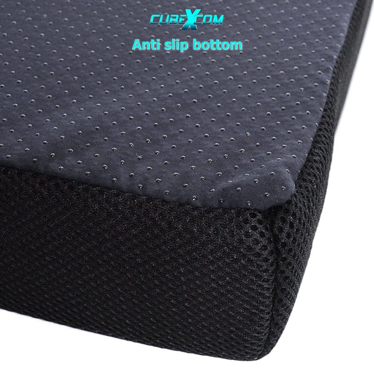CUBEXCOM® Zitkussen, Orthopedisch Ergonomisch Traagschuim Stoelkussen, Rolstoelkussen, Zitkussen Bureaustoel, Comfortabel Memory Foam Steunkussen, Wigkussen, Bureaustoelkussen, Autostoelkussen, Stuitkussen, İschiaskussen, Zwangerschapskussen,VIERKANT – foto 6