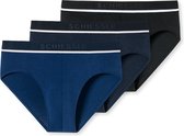 Schiesser Heren Rio Slip Organic - 3 pack - Zwart - Donkerblauw - Blauw - Maat S